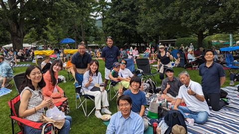 a group of affiliates at the outdoor music venue Tanglewood