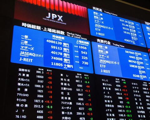 JPX board with stocks